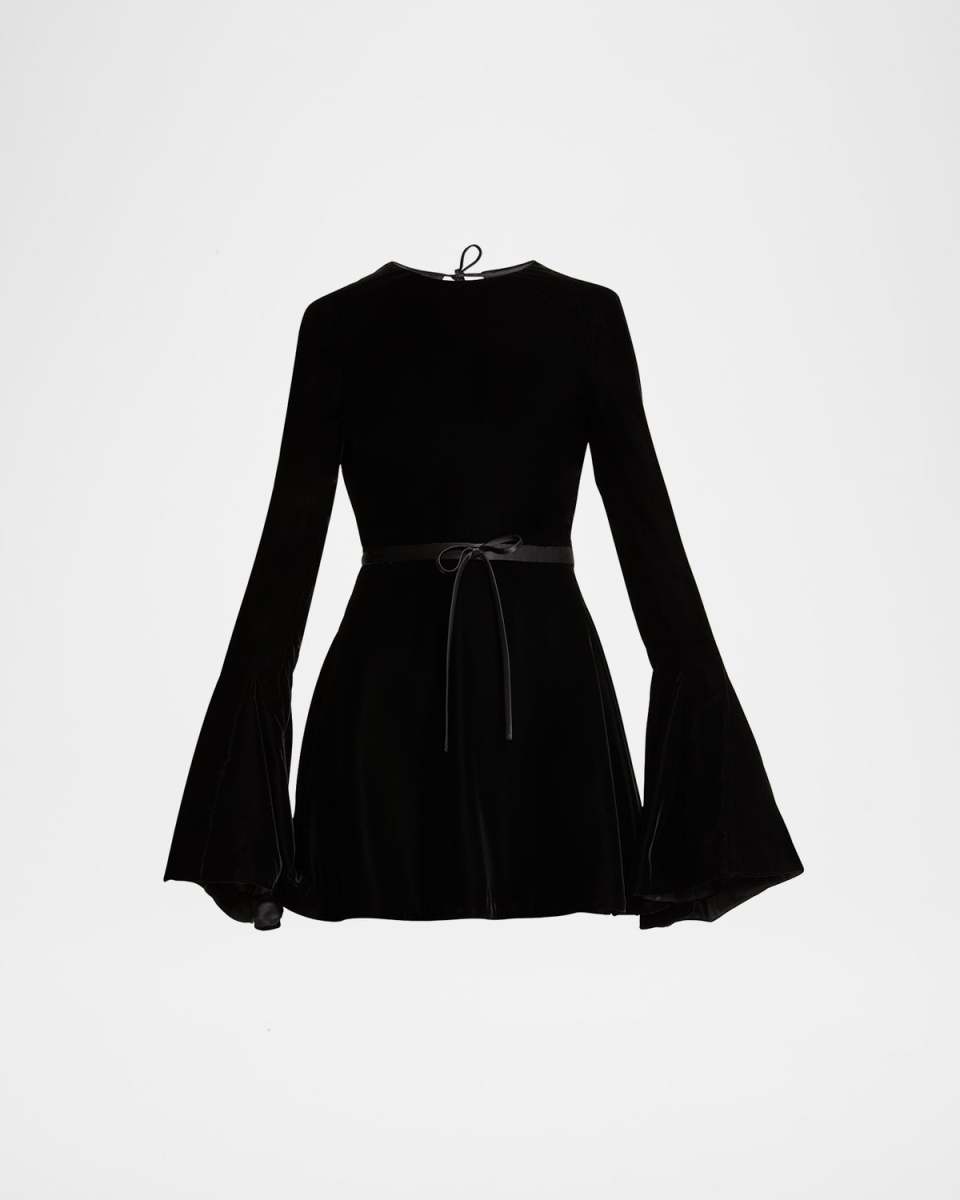 Open Back Velvet Skater Mini Dress